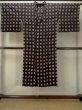 Photo1: M0829P Vintage Japanese women  Dark Brown Rain coat / Synthetic. Plaid Checks   (Grade B) (1)