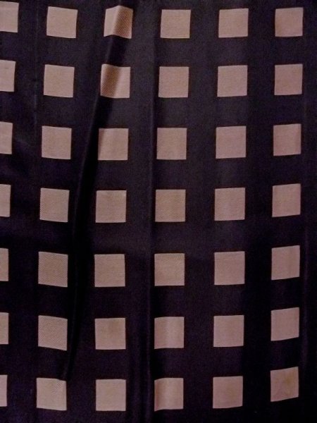 Photo3: M0829P Vintage Japanese women  Dark Brown Rain coat / Synthetic. Plaid Checks   (Grade B) (3)