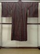 Photo2: M0829R Vintage Japanese women   Black Rain coat / Synthetic. Plaid Checks   (Grade B) (2)
