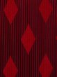 Photo5: M0829T Vintage Japanese women  Vivid Red MICHIYUKI outer coat / Synthetic. Stripes,   (Grade B) (5)