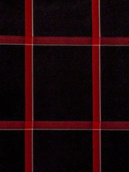 Photo6: M0829V Vintage Japanese women   Black Rain coat / Synthetic. Plaid Checks   (Grade D) (6)