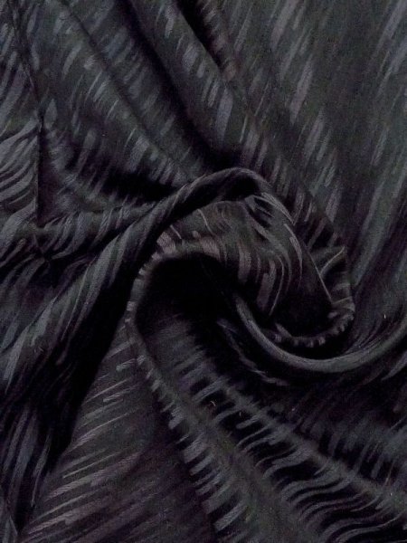 Photo8: M0830A Vintage Japanese women   Black MICHIYUKI outer coat / Synthetic. Line   (Grade B) (8)