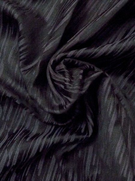 Photo9: M0830A Vintage Japanese women   Black MICHIYUKI outer coat / Synthetic. Line   (Grade B) (9)