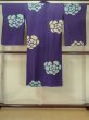 Photo2: M0830D Antique Japanese women  Vivid Purple MICHIYUKI outer coat / Silk. Peony,   (Grade D) (2)