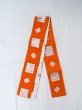 Photo1: Mint M0901A Vintage Japanese Kimono  Vivid Orange HANHABA OBI half width sash  Synthetic. (Grade A) (1)