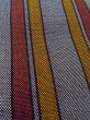 Photo4: Mint M0901D Vintage Japanese Kimono   Gray HANHABA OBI half width sash Stripes Wool. (Grade B) (4)