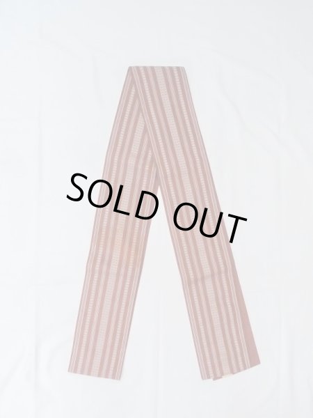 Photo1: M0901F Vintage Japanese Kimono   Dark Red HANHABA OBI half width sash KENJO pattern(A prestigious pattern meaning that it was presented to the Shogunate.) Silk. (Grade C) (1)