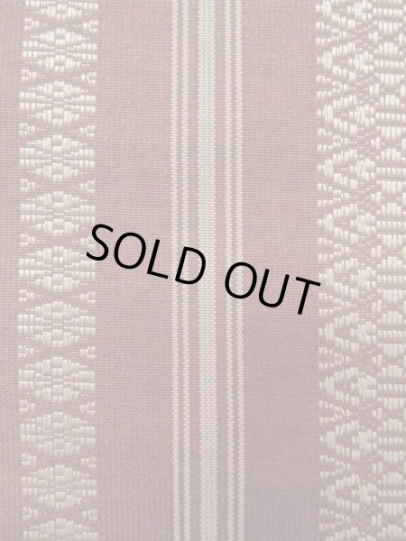 Photo5: M0901F Vintage Japanese Kimono   Dark Red HANHABA OBI half width sash KENJO pattern(A prestigious pattern meaning that it was presented to the Shogunate.) Silk. (Grade C) (5)