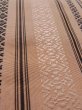 Photo6: M0901G Vintage Japanese Kimono   Beige HANHABA OBI half width sash KENJO pattern(A prestigious pattern meaning that it was presented to the Shogunate.) Silk. (Grade C) (6)