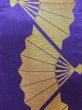 Photo2: M0901J Vintage Japanese Kimono  Vivid Purple HANHABA OBI half width sash Folding fan Silk. (Grade B) (2)