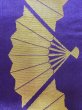 Photo3: M0901J Vintage Japanese Kimono  Vivid Purple HANHABA OBI half width sash Folding fan Silk. (Grade B) (3)