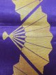 Photo4: M0901J Vintage Japanese Kimono  Vivid Purple HANHABA OBI half width sash Folding fan Silk. (Grade B) (4)