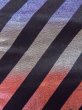 Photo4: Mint M0901K Vintage Japanese Kimono  Shiny Multi Color HANHABA OBI half width sash Stripes Silk. (Grade A) (4)