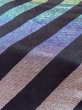 Photo6: Mint M0901K Vintage Japanese Kimono  Shiny Multi Color HANHABA OBI half width sash Stripes Silk. (Grade A) (6)