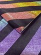 Photo7: Mint M0901K Vintage Japanese Kimono  Shiny Multi Color HANHABA OBI half width sash Stripes Silk. (Grade A) (7)