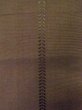 Photo2: M0901L Vintage Japanese Kimono   Brown HANHABA OBI half width sash Line Wool. (Grade B) (2)