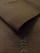 Photo6: M0901L Vintage Japanese Kimono   Brown HANHABA OBI half width sash Line Wool. (Grade B) (6)