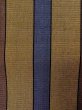 Photo3: M0901M Vintage Japanese Kimono   Brown HANHABA OBI half width sash Stripes Silk. (Grade B) (3)