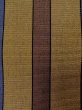 Photo4: M0901M Vintage Japanese Kimono   Brown HANHABA OBI half width sash Stripes Silk. (Grade B) (4)