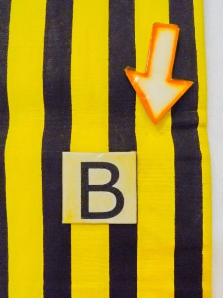 Photo9: M0901N Vintage Japanese Kimono   Black HANHABA OBI half width sash Stripes Cotton. (Grade B) (9)