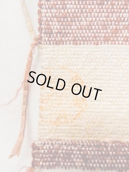 Photo9: M0901O Vintage Japanese Kimono   Off White HANHABA OBI half width sash Stripes Mixed. (Grade B) (9)