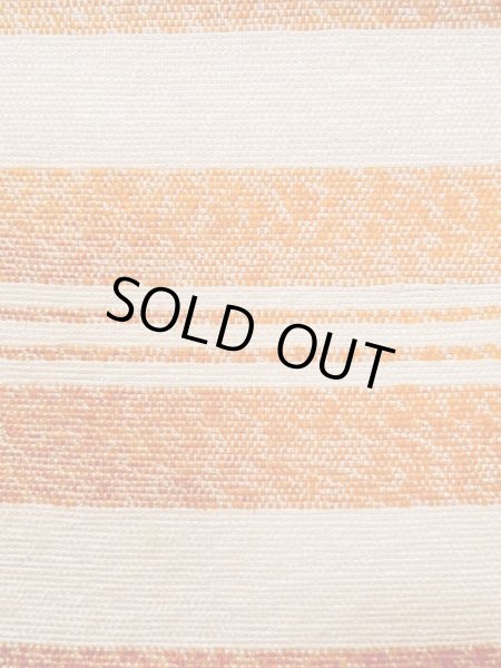 Photo3: M0901P Vintage Japanese Kimono   Off White HANHABA OBI half width sash Stripes Mixed. (Grade B) (3)