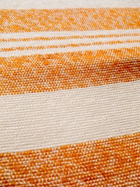 Photo5: M0901P Vintage Japanese Kimono   Off White HANHABA OBI half width sash Stripes Mixed. (Grade B) (5)