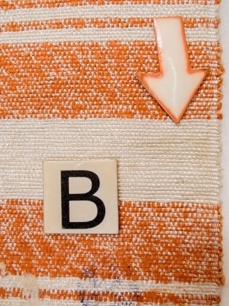 Photo10: M0901P Vintage Japanese Kimono   Off White HANHABA OBI half width sash Stripes Mixed. (Grade B) (10)