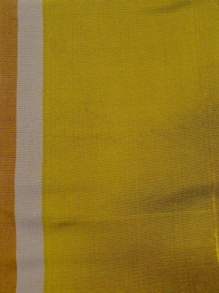 Photo2: M0901Q Vintage Japanese Kimono   Olive HANHABA OBI half width sash Stripes Silk. (Grade D) (2)