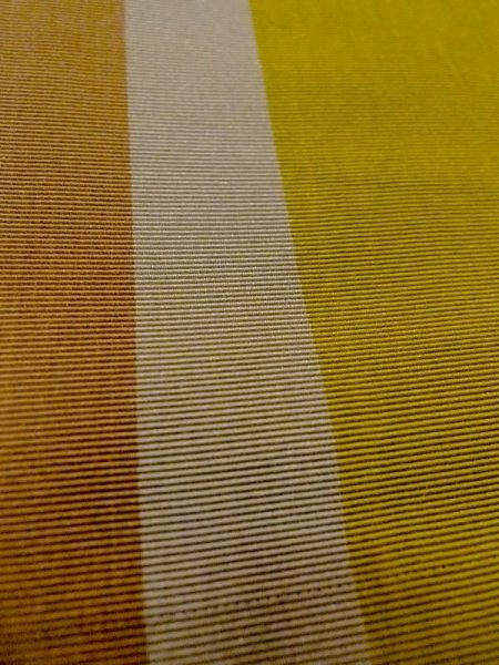 Photo5: M0901Q Vintage Japanese Kimono   Olive HANHABA OBI half width sash Stripes Silk. (Grade D) (5)