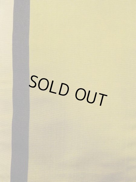 Photo7: M0901Q Vintage Japanese Kimono   Olive HANHABA OBI half width sash Stripes Silk. (Grade D) (7)