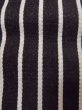 Photo3: Mint M0901R Vintage Japanese Kimono   Black HANHABA OBI half width sash Stripes Silk. (Grade A) (3)