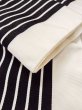 Photo7: Mint M0901R Vintage Japanese Kimono   Black HANHABA OBI half width sash Stripes Silk. (Grade A) (7)