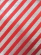 Photo2: M0901U Vintage Japanese Kimono  Shiny Red HANHABA OBI half width sash Stripes Silk. (Grade C) (2)