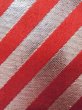 Photo4: M0901U Vintage Japanese Kimono  Shiny Red HANHABA OBI half width sash Stripes Silk. (Grade C) (4)