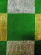 Photo5: M0901W Vintage Japanese Kimono   Green HANHABA OBI half width sash Quadrangle Silk. (Grade C) (5)