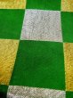 Photo6: M0901W Vintage Japanese Kimono   Green HANHABA OBI half width sash Quadrangle Silk. (Grade C) (6)