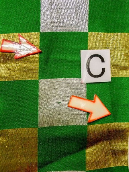 Photo12: M0901W Vintage Japanese Kimono   Green HANHABA OBI half width sash Quadrangle Silk. (Grade C) (12)