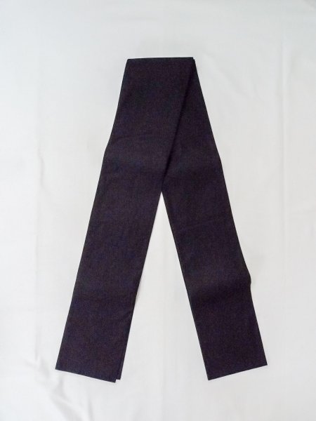 Photo1: M0901X Vintage Japanese Kimono   Black HANHABA OBI half width sash  Cotton. (Grade B) (1)