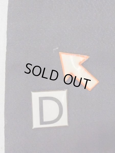 Photo11: M0902B Vintage Japanese Kimono   Black HANHABA OBI half width sash Lozenges Silk. (Grade B) (11)