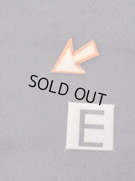 Photo12: M0902B Vintage Japanese Kimono   Black HANHABA OBI half width sash Lozenges Silk. (Grade B) (12)