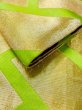 Photo7: M0902C Vintage Japanese Kimono   Yellowish Green HANHABA OBI half width sash Wickerworks Silk. (Grade B) (7)
