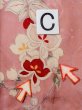Photo16: M0907A Antique Japanese women   Pink HAORI short jacket / Silk. Flower, Stains/Soils all over.  (Grade C) (16)