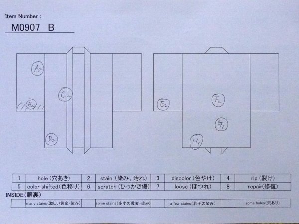 Photo11: M0907B Antique Japanese women  Pale Coral HAORI short jacket / Silk.    (Grade D) (11)