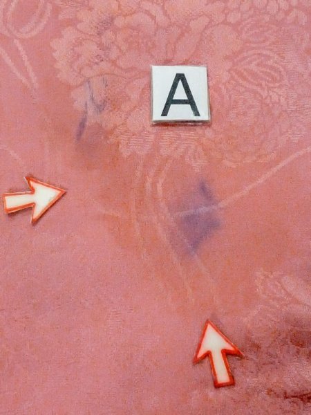 Photo12: M0907B Antique Japanese women  Pale Coral HAORI short jacket / Silk.    (Grade D) (12)