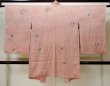 Photo2: M0907C Antique Japanese women Pale Light Coral HAORI short jacket / Silk. Abstract pattern Paper crane pattern  (Grade C) (2)