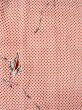 Photo3: M0907C Antique Japanese women Pale Light Coral HAORI short jacket / Silk. Abstract pattern Paper crane pattern  (Grade C) (3)
