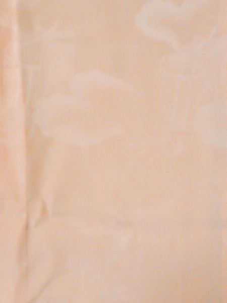 Photo4: M0907E Antique Japanese women Pale Light Orange HAORI short jacket / Silk.    (Grade C) (4)