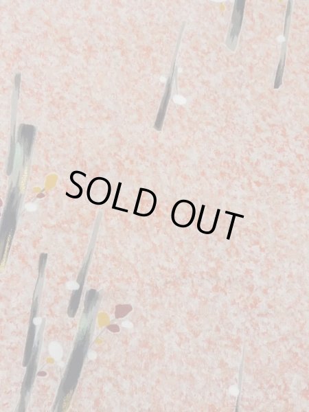 Photo4: M0907F Antique Japanese women   Coral HAORI short jacket / Silk. Tree,   (Grade D) (4)