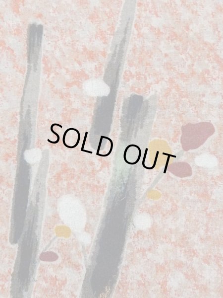 Photo5: M0907F Antique Japanese women   Coral HAORI short jacket / Silk. Tree,   (Grade D) (5)